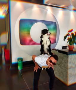 Felipe e a Lua em participação na Rede Globo
