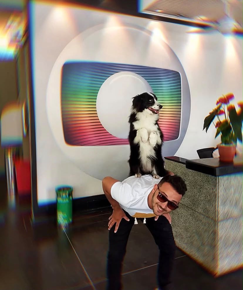 Felipe e a Lua em participação na Rede Globo
